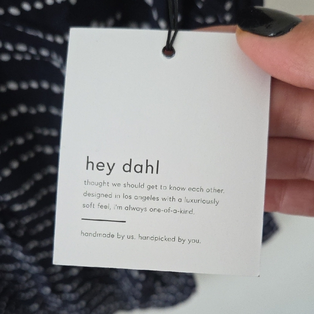Bella Dahl Navy and White Wave Dot Button Down Shirt - Picture 7 of 9